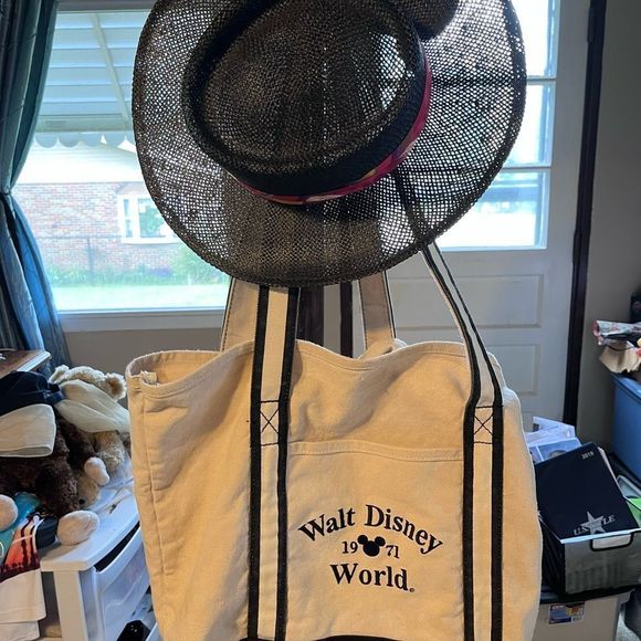 AMJ Pacific Co Black Straw hat Small/ Med with Colorful Hat Band - Picture 6 of 6